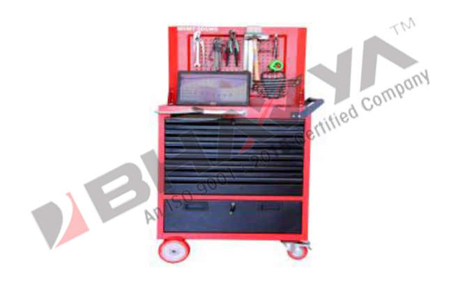 6dcws Rolling Work Station With 6 Drawer & Cabin With Perforated Panel For Hanging Tools