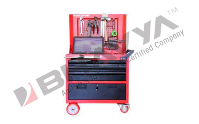 3DCWS Rolling work station With 3 Drawer & Cabin With Perforated Panel for hanging tools (Economy).